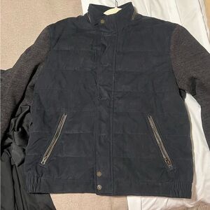 Johnston & Murphy Navy and Gray Quilted Jacket
